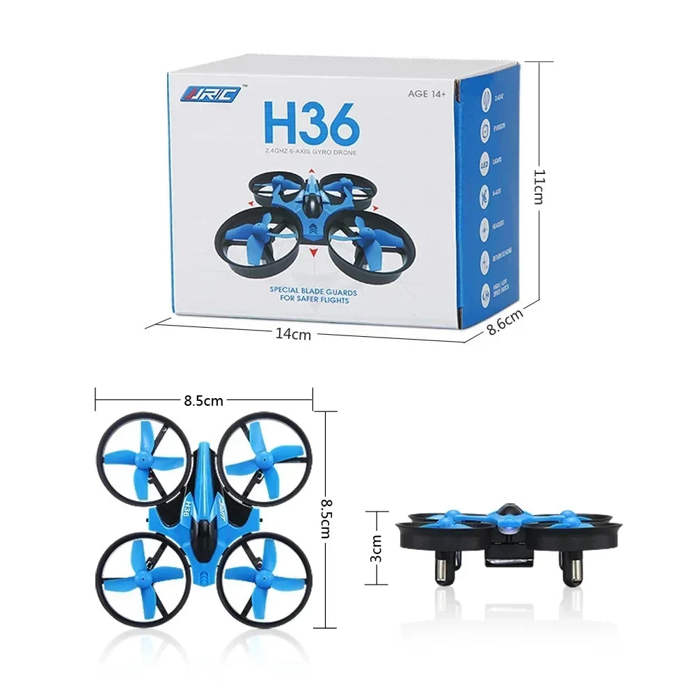 H36 Mini RC Quadcopter Drone with 4 Channels, 6-Axis Stabilization, Headless Mode, and 360° Flip Functionality - Ideal Remote Control Toy for Kids